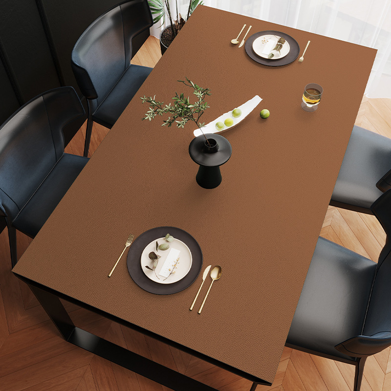 Picture of Spot solid color leather table mat table mat pvc leather waterproof oil-proof coffee table mat tablecloth wholesale