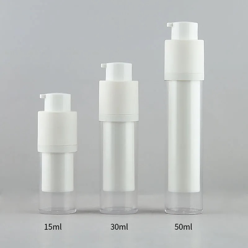 Picture of 15/30/50ML round rotary lid vacuum bottle cosmetic bottle essence lotion press makeup plastic empty bottle