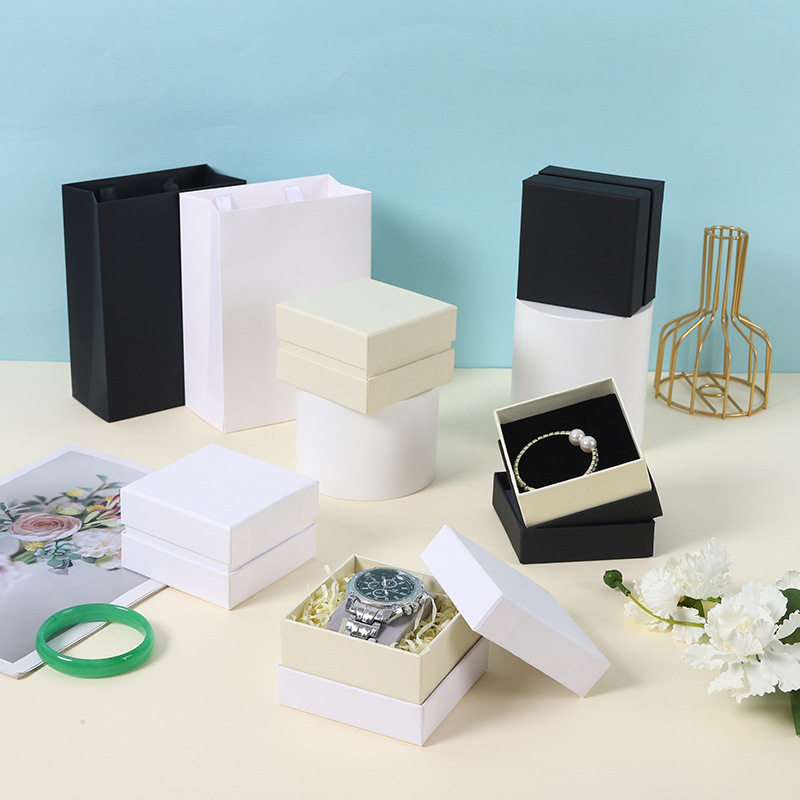 Jewelry Cosmetics Jewelry Box Three-In-One Heaven and Earth Cover Packaging Box Hot Selling Paper Necklace Bracelet Watch Jewelry Box