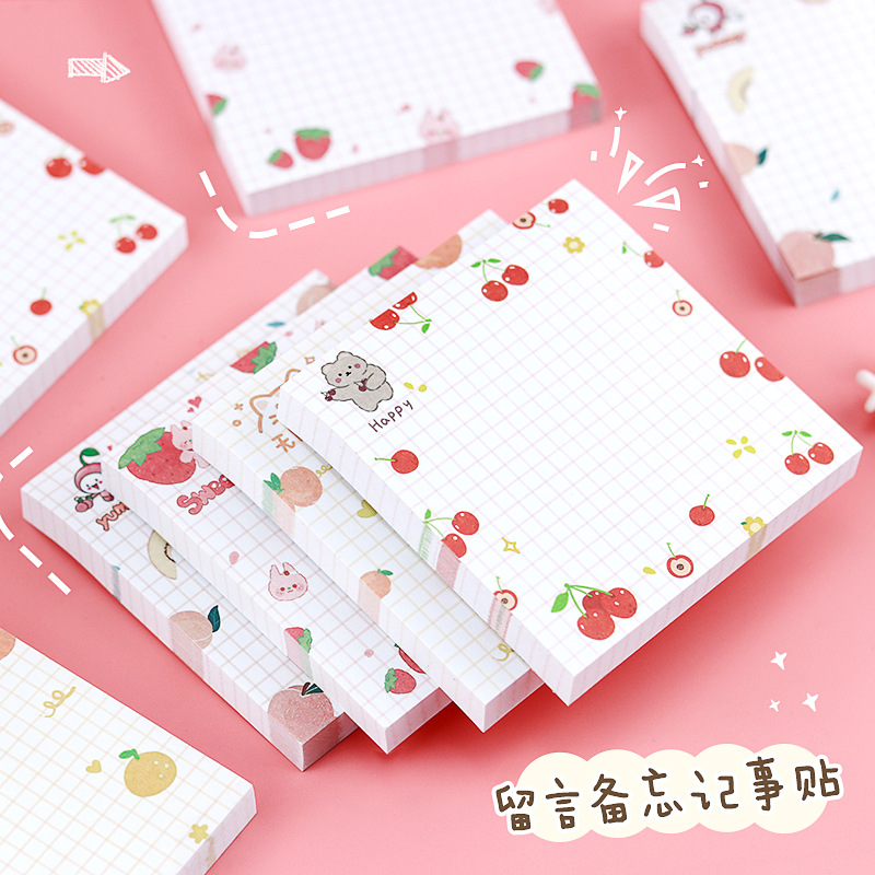Picture of Ins Japanese and Korean Cartoon Creative Sticky Notes Cute Fruit Note Stickers Signature Book Student Memo Note Stickers