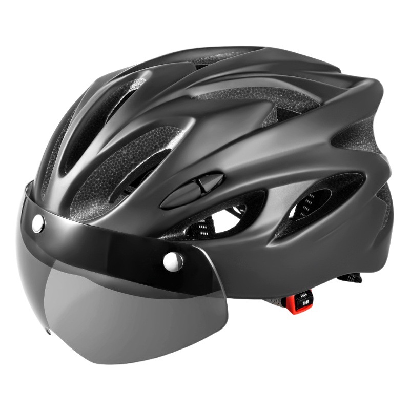 Bicycle Helmet Men's Summer Mountain Road Car Magnetic Goggles Riding Helmet with Tail Light Safety Hat Equipment