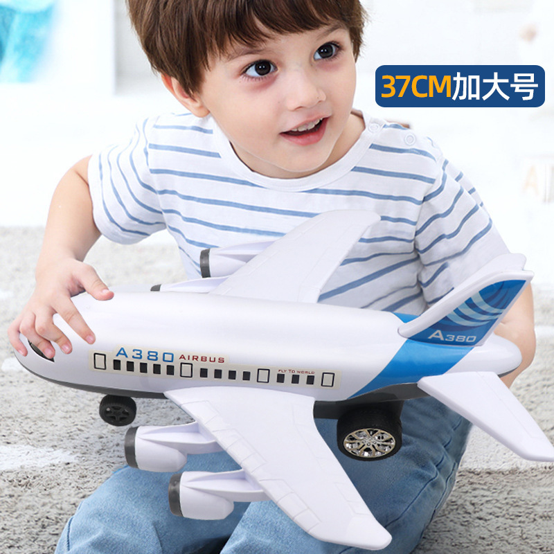 Tiktok same A380 passenger plane drop-resistant large inertia aircraft model Children Baby sliding stall toys wholesale
