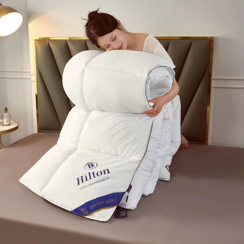 Picture of Hilton Doubletree Silk Cotton Quilt Hotel Feather Velvet Spring, Autumn and Winter Quilt Core Can Be Used in All Seasons, Same Style as Hotel Quilt