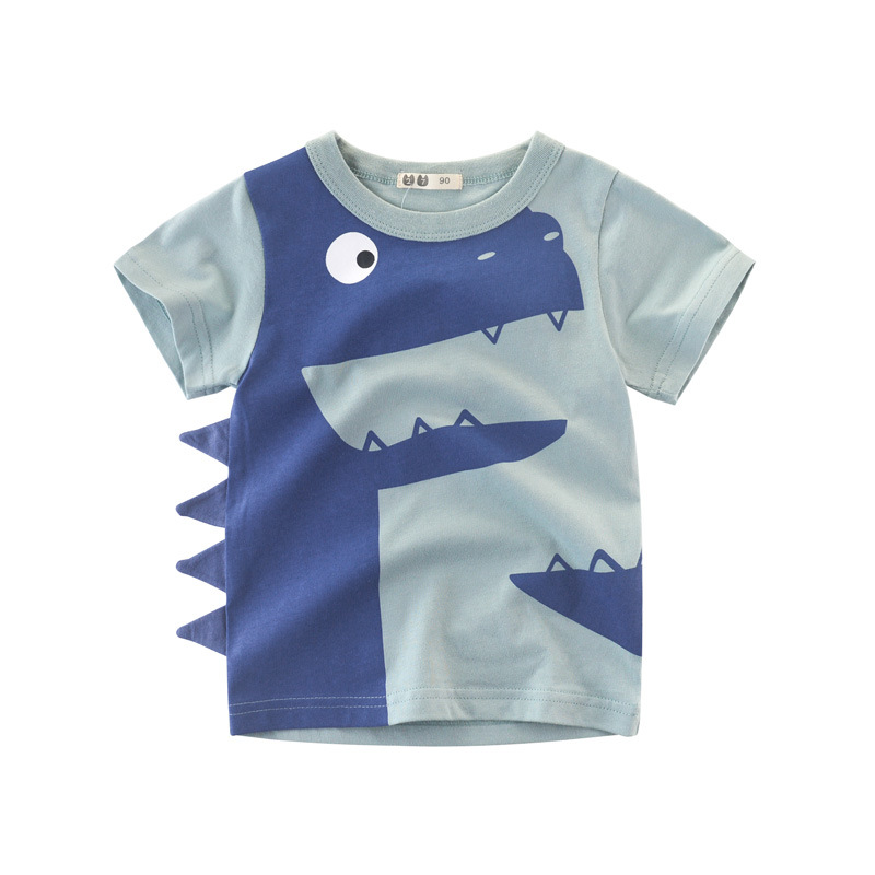 Picture of 27kids Korean children's clothing summer children's short sleeve T-shirt dinosaur male baby clothes manufacturers wholesale primary supply