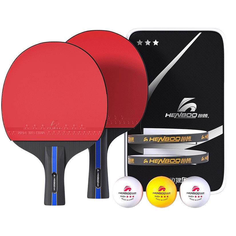 Hengbo table tennis racket Samsung five-star beginner table tennis ball straight shot horizontal shot children Primary School student professional Double Shot