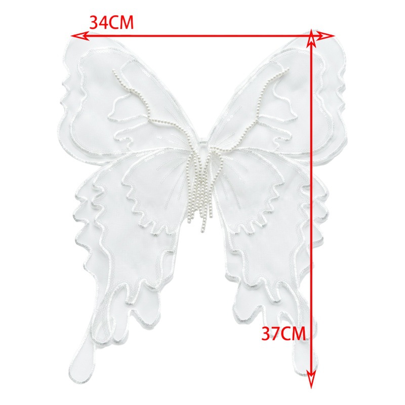 Live sale three-color double-layer organza beaded pajamas suspenders sexy underwear decorative applique dress butterfly