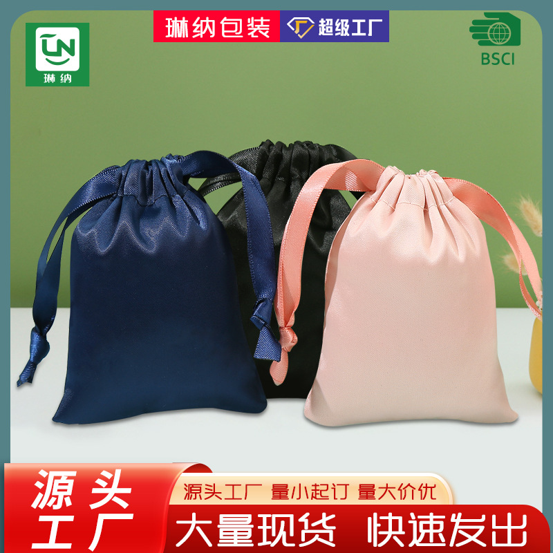 in stock jewelry imitation silk pocket wholesale jewelry headphones cosmetics drawstring pocket Mickey cloth satin bag