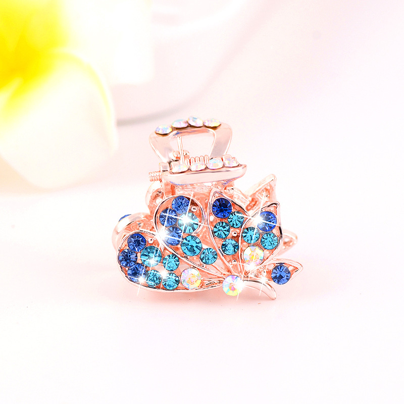 Picture of New small size Grab Clip Hair Clip Hair Clip Adult Bangs Hair Clip Children Top Clip Electroplated Rhinestone Elegant Hair Accessories Headdress