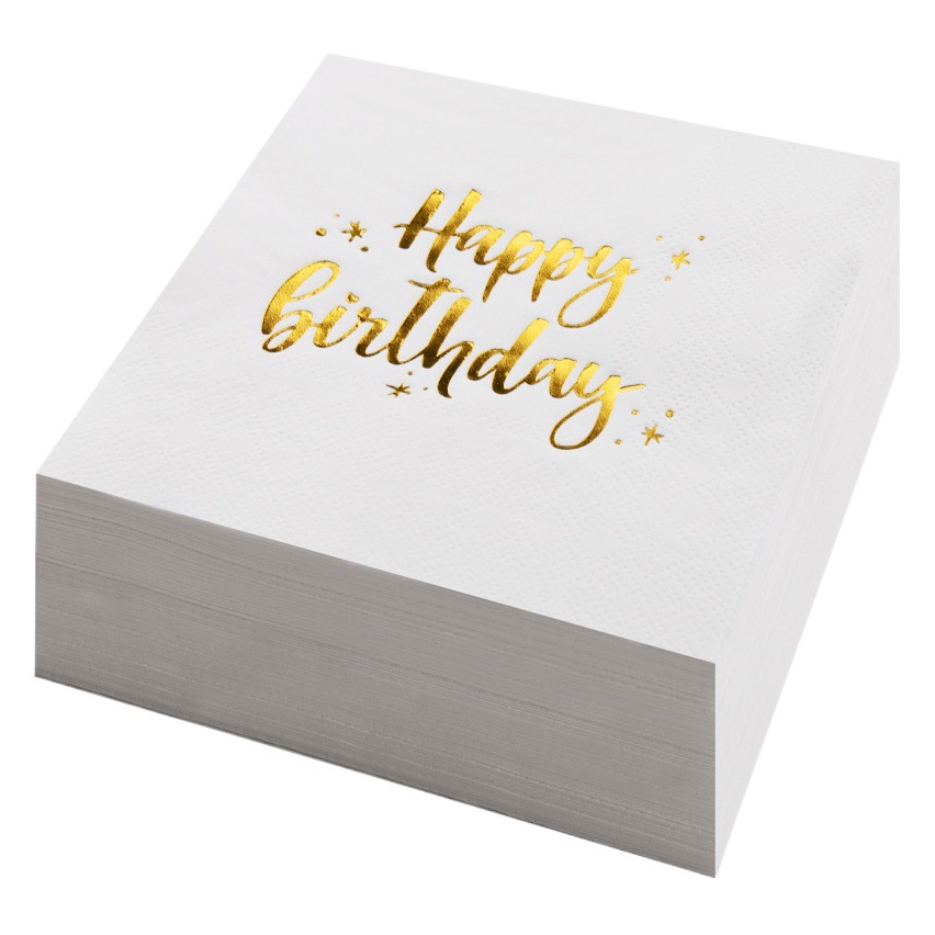 Cross-Border Birthday Party Disposable Hot Stamping Printed Napkin Arrangement Supplies Theme Event Restaurant Decoration