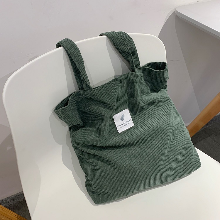 Picture of Spot Corduroy Shoulder Bag Baita Student Handbag 2024 Guangzhou Shiling Casual Shopping Bag Women's Tote Bag