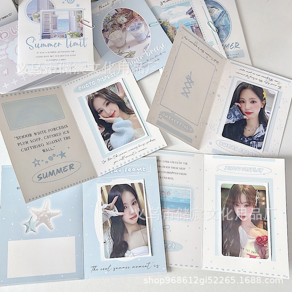 Picture of Original Summer Seaside Folding Folding Card High Color Value Small Card Packing Material DIY Greeting Card Message