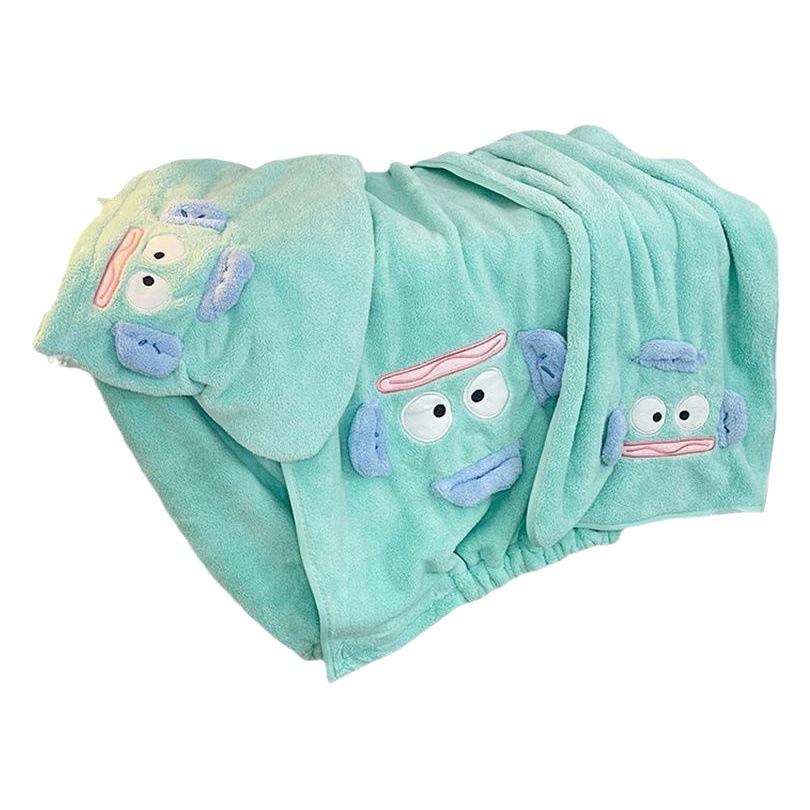 Wearable and Wrapable Coral Velvet Bath Towel Women's Towel Drying Hair Cap Three-Piece Set New Bath Towel Wrap the Whole Body Can Be Worn Bath Skirt