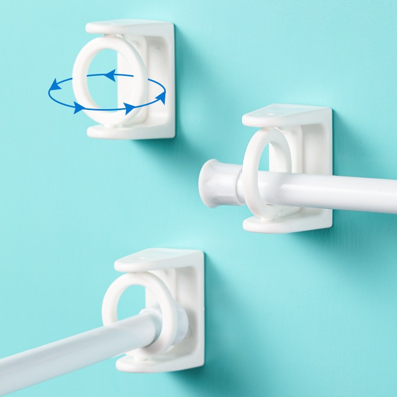 Little Red Riding Book Steerable Ring Triangle Telescopic Rod Hook Strut Fixed Bracket Hole-free Shower Curtain Rod Holder