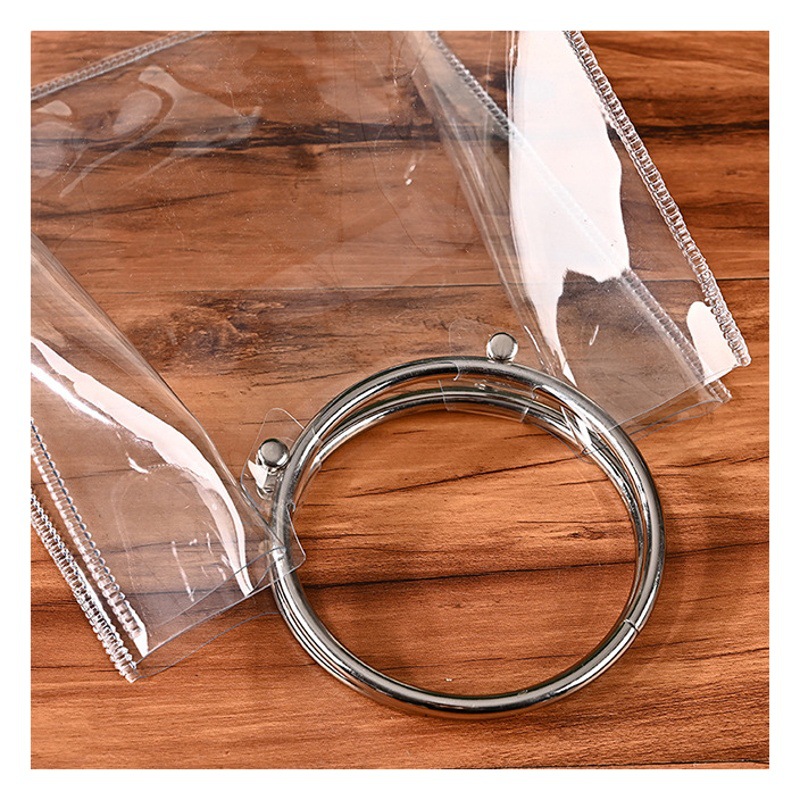 ins transparent PVC handbag custom round hand-held wedding gift candy bag flower gift bag custom