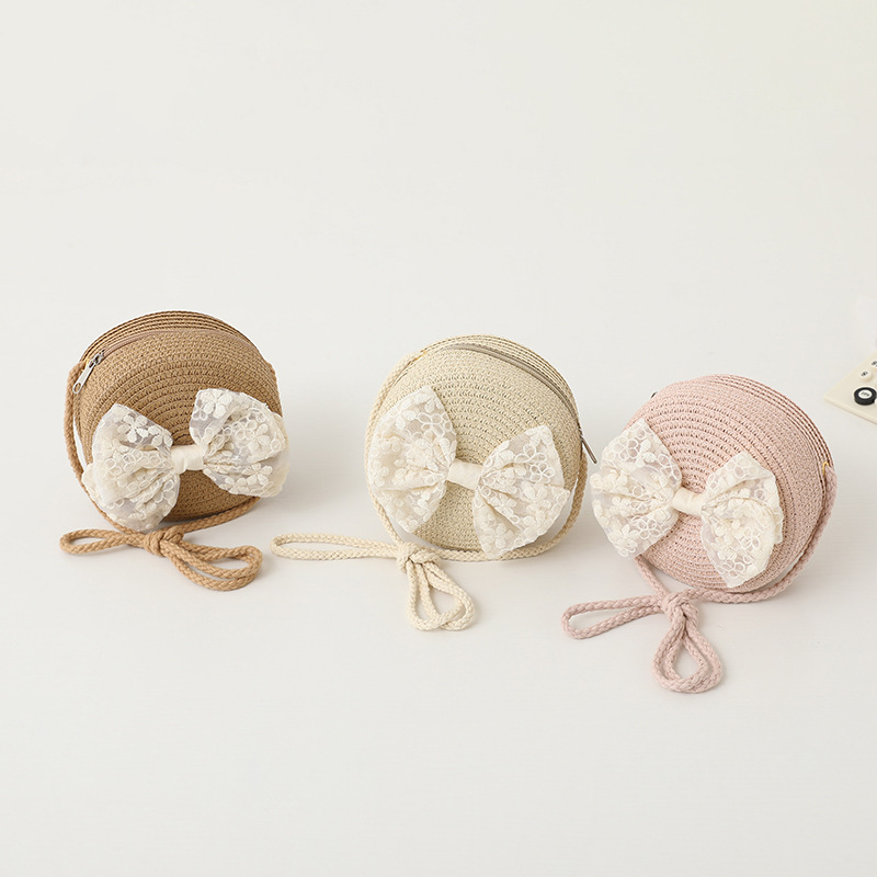 Picture of Children's Sunscreen Hat Summer Girl's Sunshade Straw Hat Bag suit Girl Baby Girl Western-style Lace Princess Beach Hat