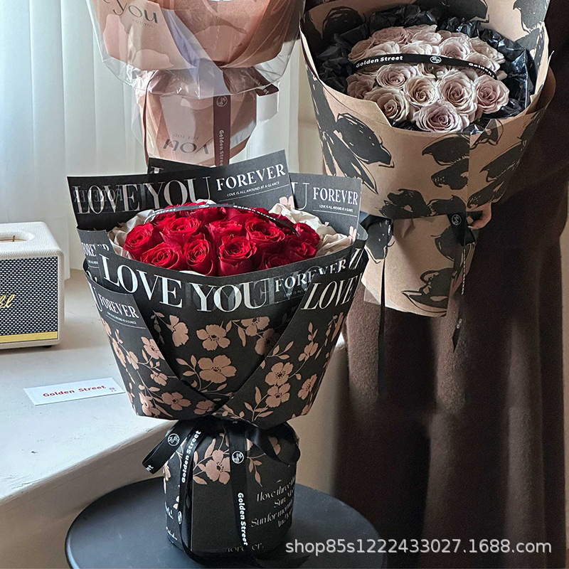 Zhuo Fiber Flower Material Flower Atmosphere Wrapping Floral Paper Printing Oil Painting Paper Net Red Art Floral Material Flower Wrapping Paper