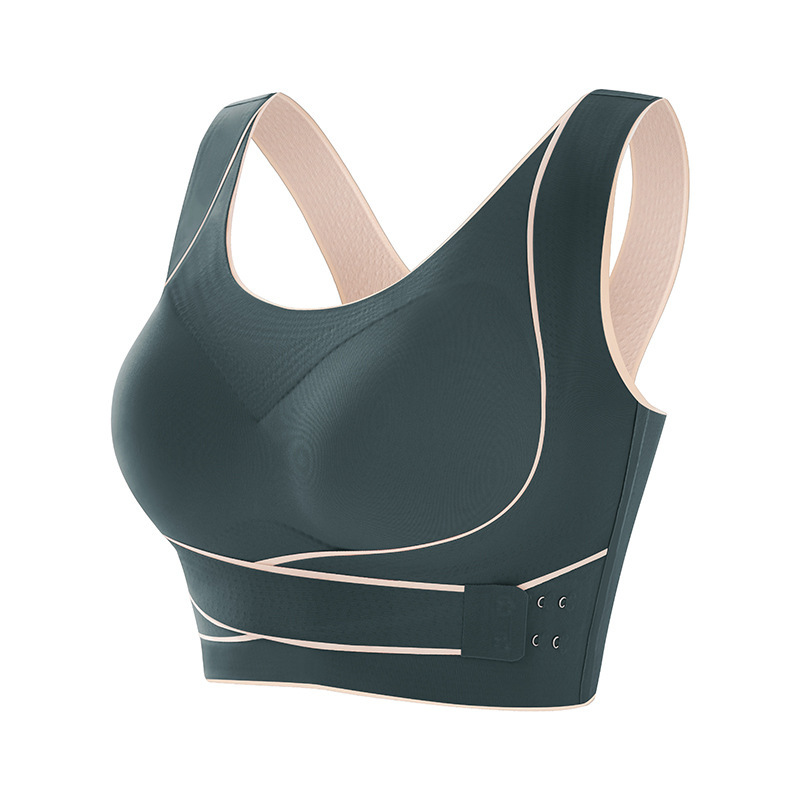 Picture of New Cross Side Buckle Collapsing Paramelia Sports Bra Outer Wear Yoga Vest Seamless Gathering Beauty Back Straightening Underwear for Women