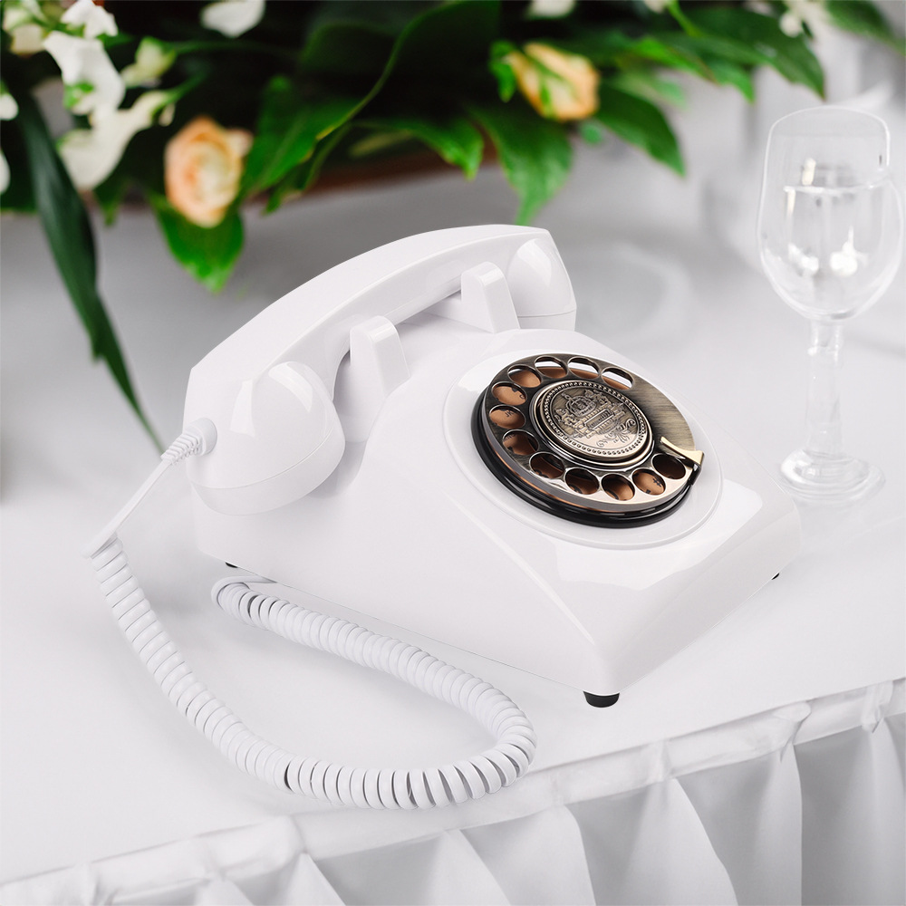 Picture of Telephone Wedding Landline Rotary Dial Card-Insert Recording Phone Manufacturer for Home Use, Retro Vintage Style