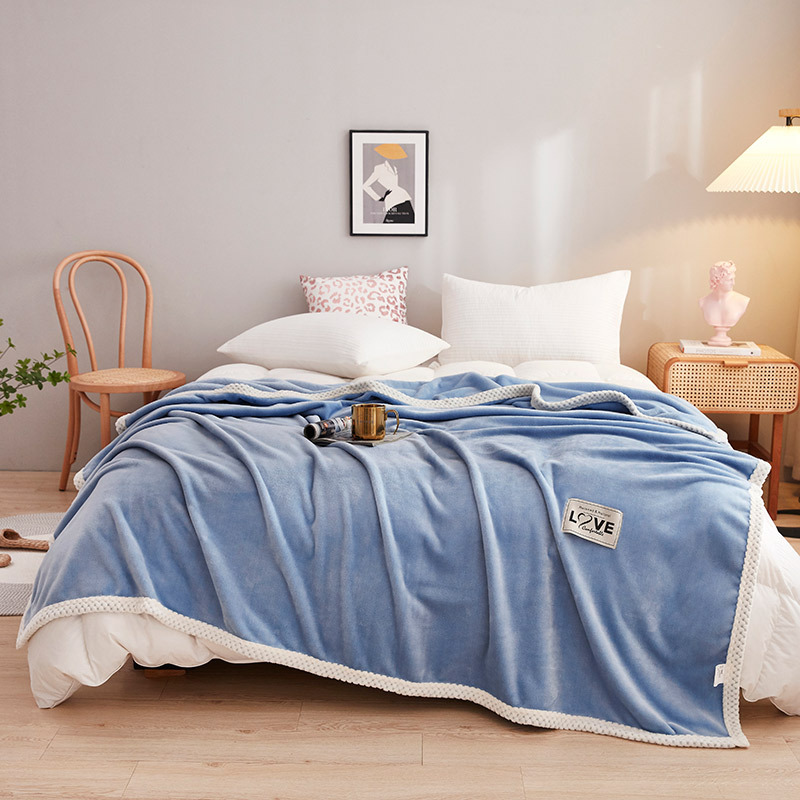 Picture of Quality Inspection Solid Color Milk Fleece Blanket Ferret Blanket Warm Thickened Winter Gift Bed Sheet Small Quilt Knee Blanket