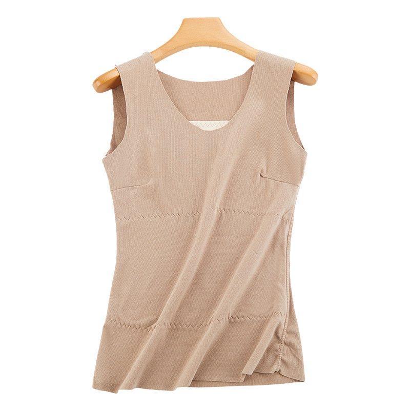 Picture of De Rong Seamless Heating Warm Vest Women's Winter Vest fleece-lined Thickened Base Shirt with Cotton Top