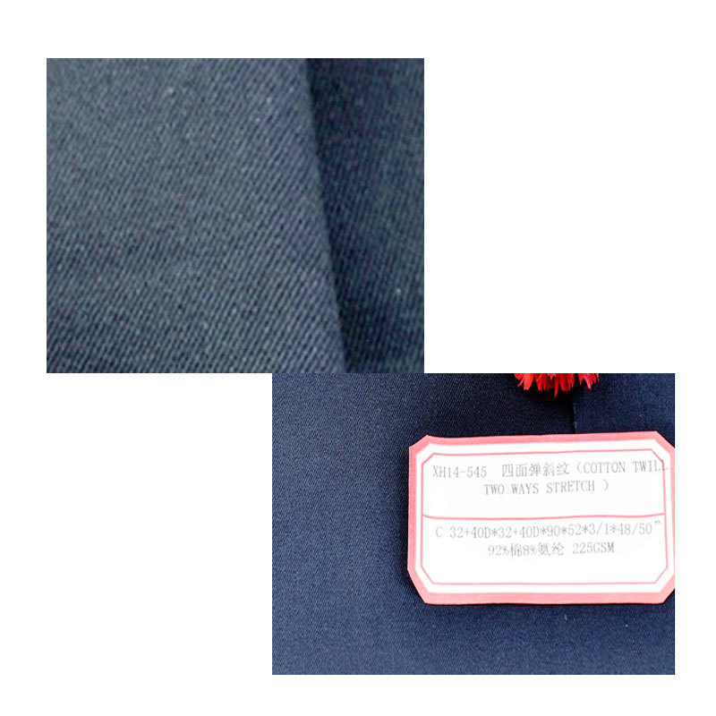 Elastic cloth Professional Manufacturers Cotton four-sided elastic twill 92% cotton 8% spandex casual clothing fabric Encyclopedia
