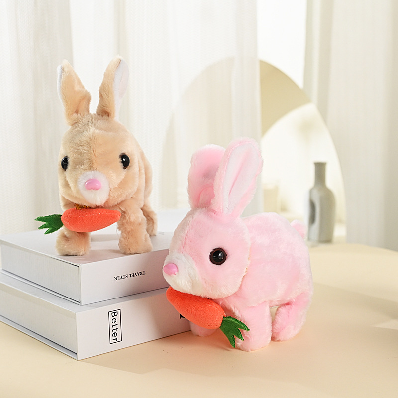 Picture of Plush electric small white rabbit simulation pet radish rabbit will run will call children play house girl pet toy