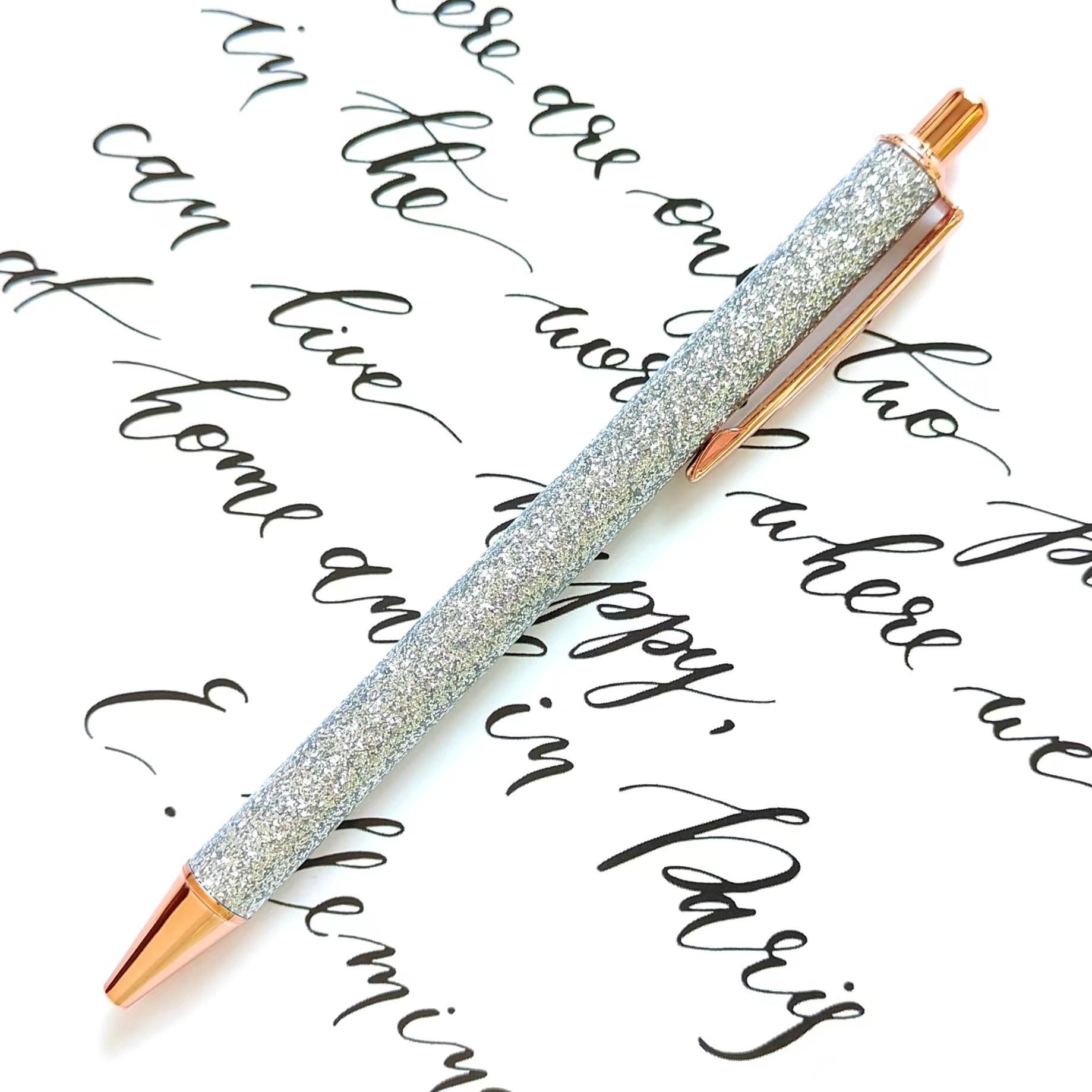 Picture of Press ball pen spot wholesale gold pink press pen creative rainbow PU foreskin gift advertising
