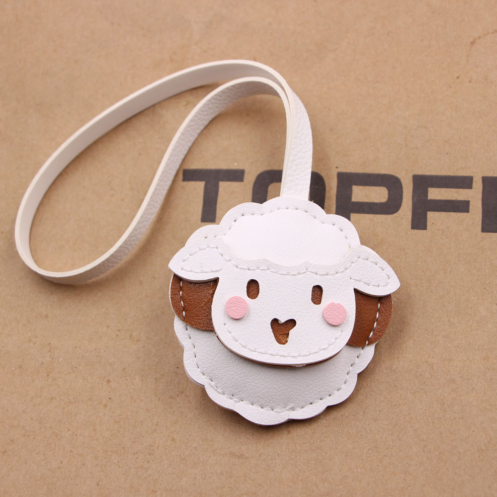 Imitation Lambskin Cute Sheep Multi-layer Handmade Leather Bag Pendant Pendant Garment Accessories with Hanging Ornaments