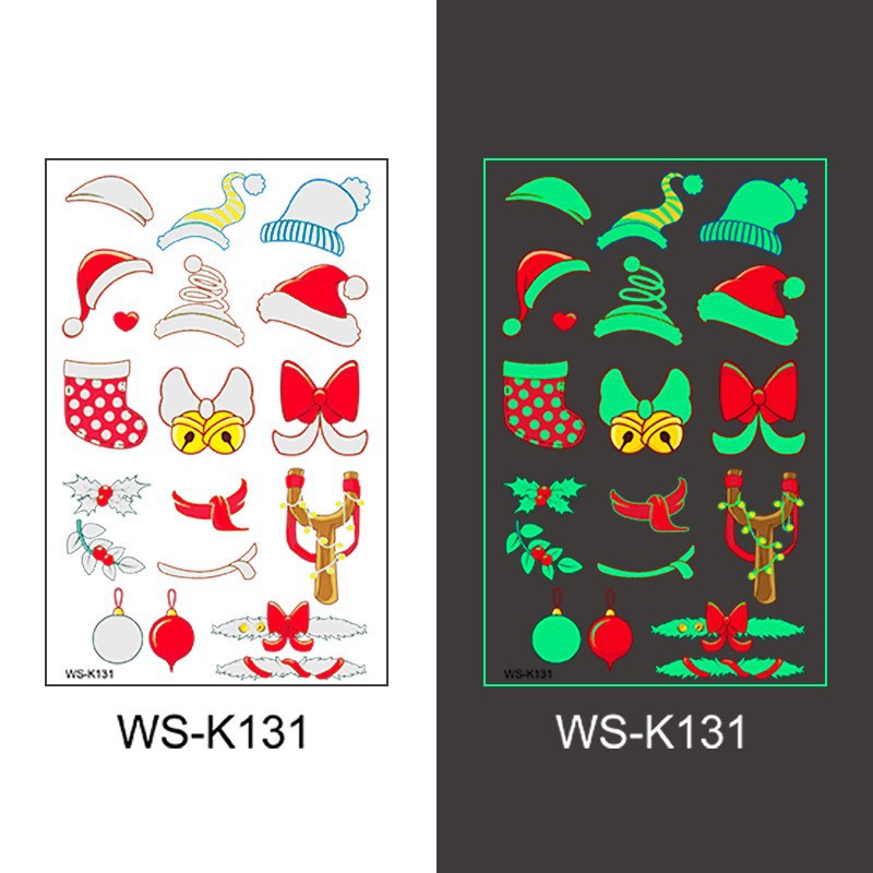Picture of New Christmas Luminous Tattoo Sticker Children's Cartoon Snowflake Face Decoration Gift Waterproof Sweat Luminous Sticker