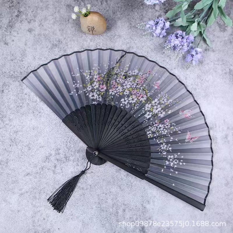 Picture of Folding Fan Bamboo Ancient Fan Student Girl Chinese Style Small Fan Scenic Spot Export Wholesale Retail Gift Decorative Fan