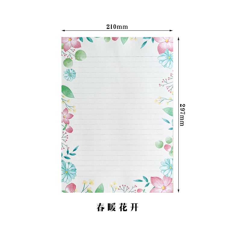 Picture of A4 Letter Paper Simple Student Creative Cartoon Pattern Cute Color Handwritten Love Letter Letter Paper Copy Photocopy Paper Printing