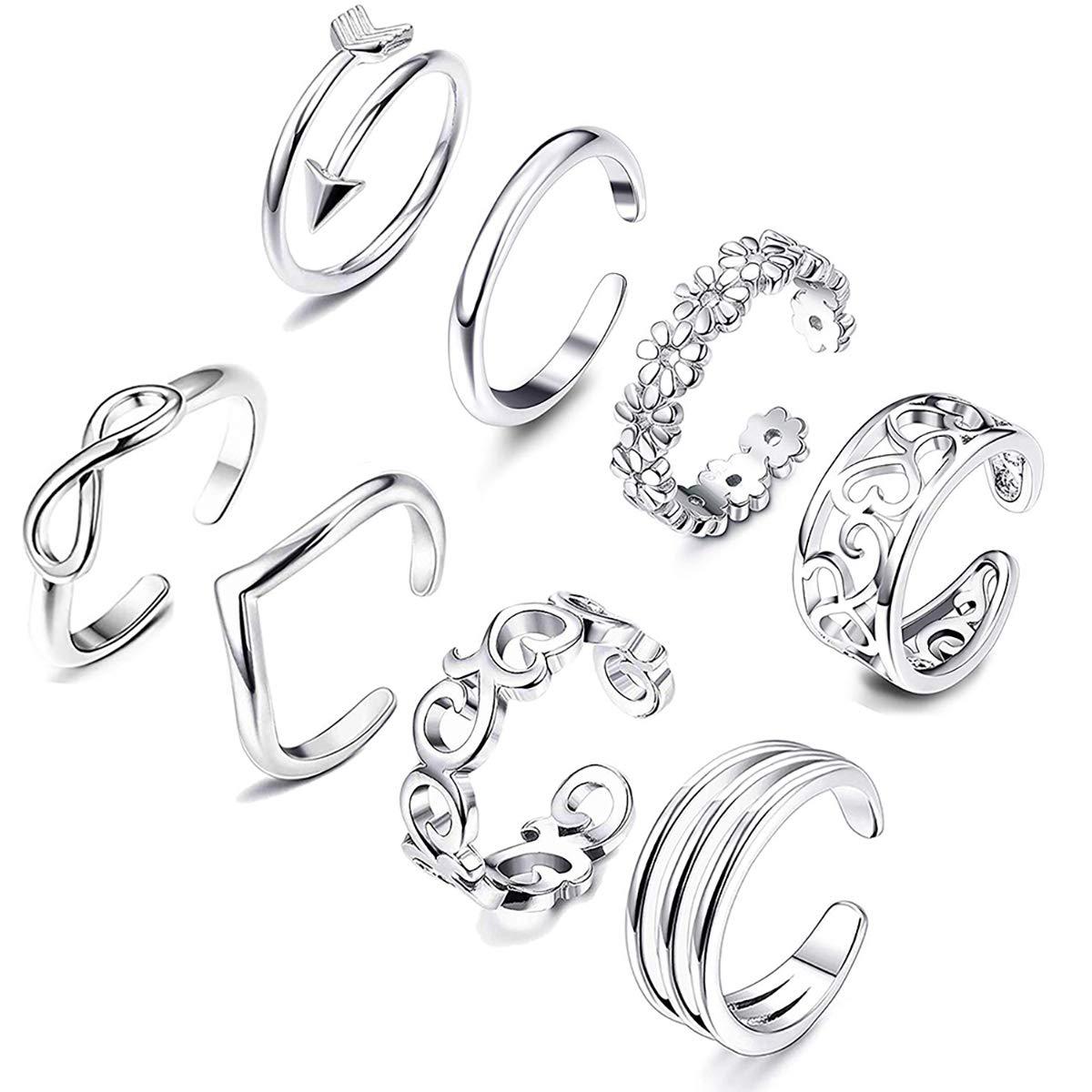Adjustable opening foot finger of European and American women beach vacation jewelry 8 suit foot ring ring