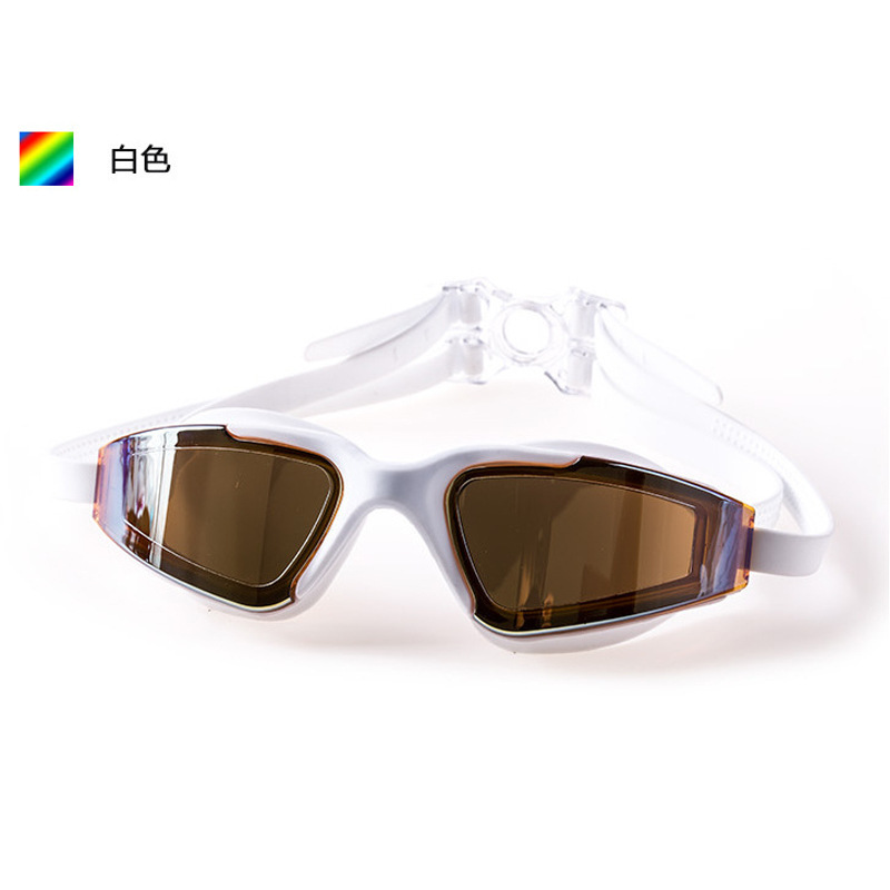 Picture of high quality plating large frame swimming goggles unisex waterproof anti-fog swimming goggles diving goggles boxed wholesale