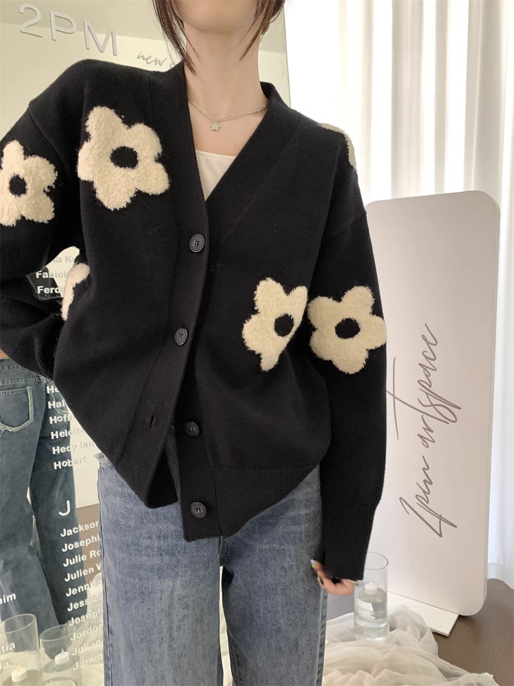 Picture of Spring and Autumn 2024 New European women's clothing loose outer wear knitted cardigan European Station coat women's sweater