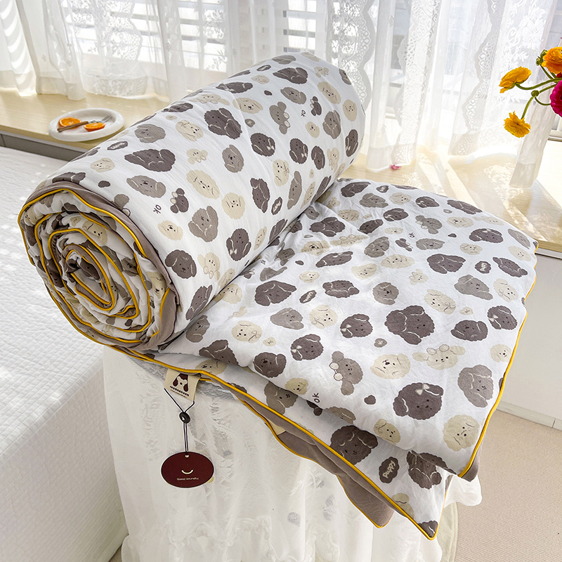 Picture of ClAss A WAshed Cotton Summer Cool Quilt ins Style Summer Soy Fiber Summer Quilt MAchine WAshAble Skin-friendly Air-conditioned Quilt WholesAle Group PurchAse
