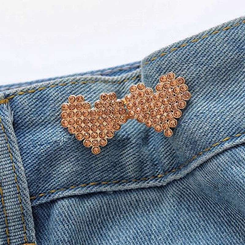 Picture of Chinese Knot Waist Buckle Pair Buckle Flat Bottom Removable Nail-free Seam-free Button Girl's Trouser Skirt Waist Size Change Artifact