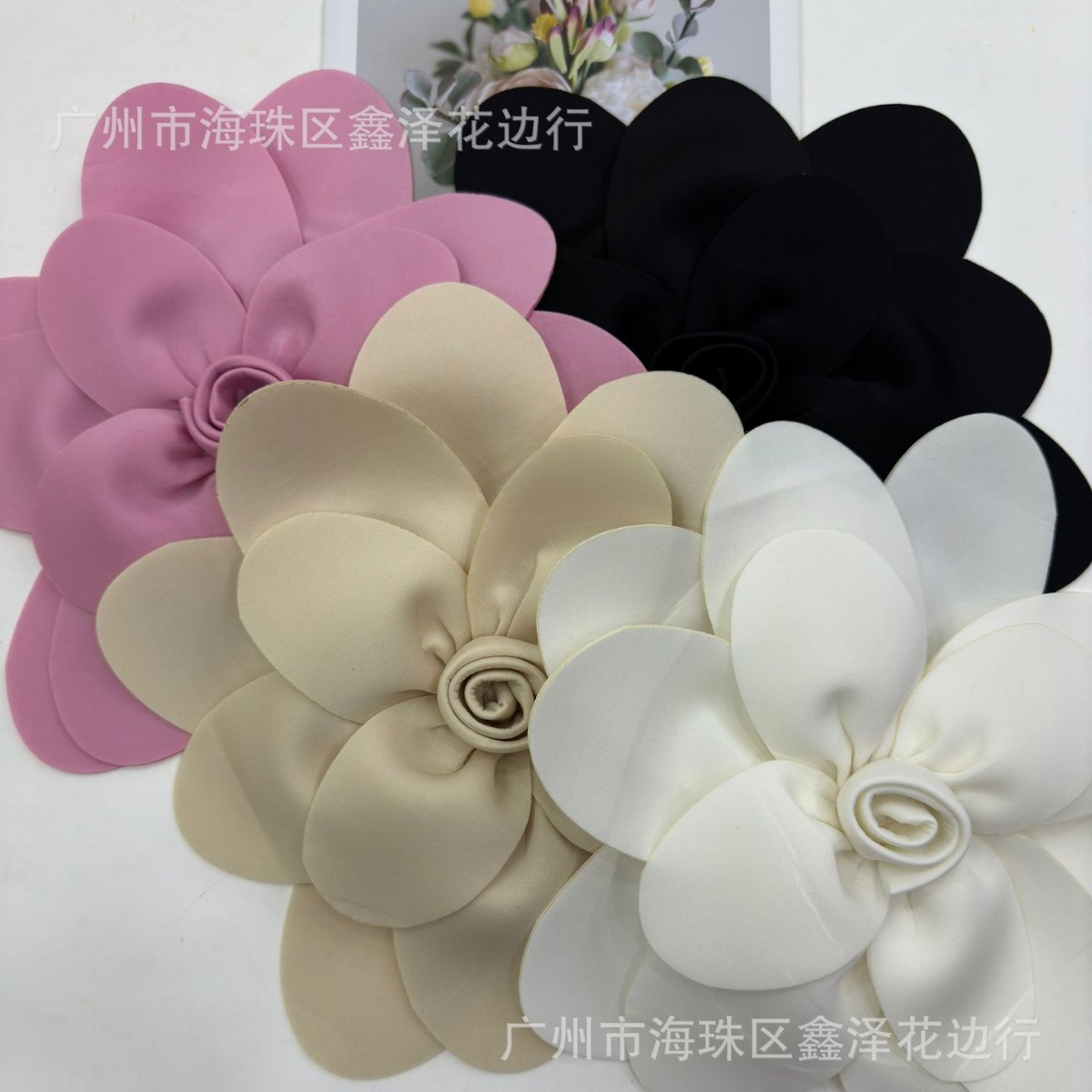 Europe and the United States three-dimensional big flower new handmade three-dimensional five-leaf flower swimsuit accessories silk space layer flower accessories