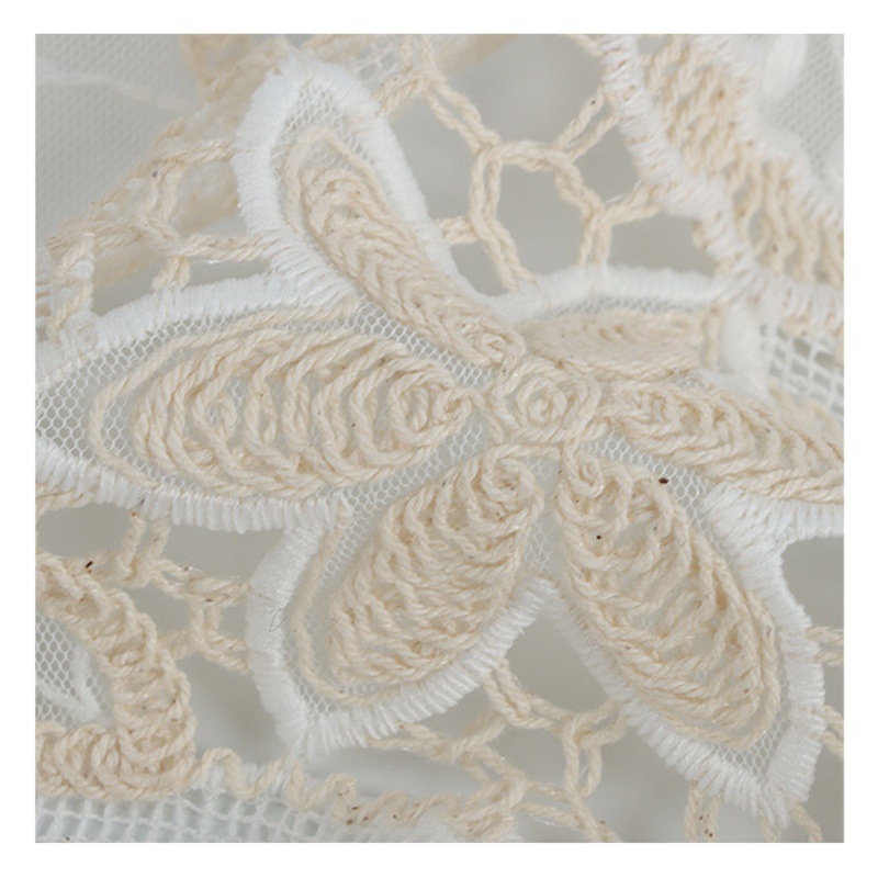Manufacturer's new laser water soluble embroidery fabric beige fashion cheongsam women's embroidery fabric in stock supply