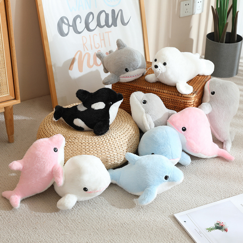 Picture of Little Beluga Sea Animal Plush Toy Dolphin Shark Killer Whale Doll Children's Gift Grasp Wedding Doll