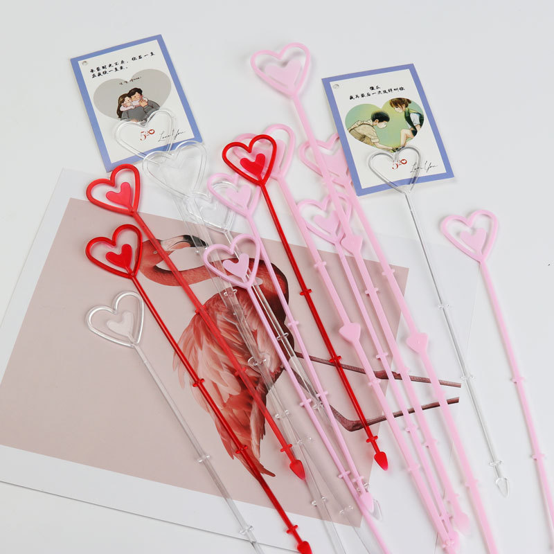 Plastic Card Holder Heart-Shaped Clip Bouquet Flower Accessories Florist Special Card Flower Fork Flower Packaging Insert