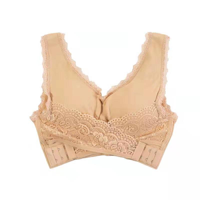 Picture of Cross-border European and American Front Cross Side Buckle Push-up Sports Bra Large Size Lace Edge Running Yoga Sports Women's Underwear