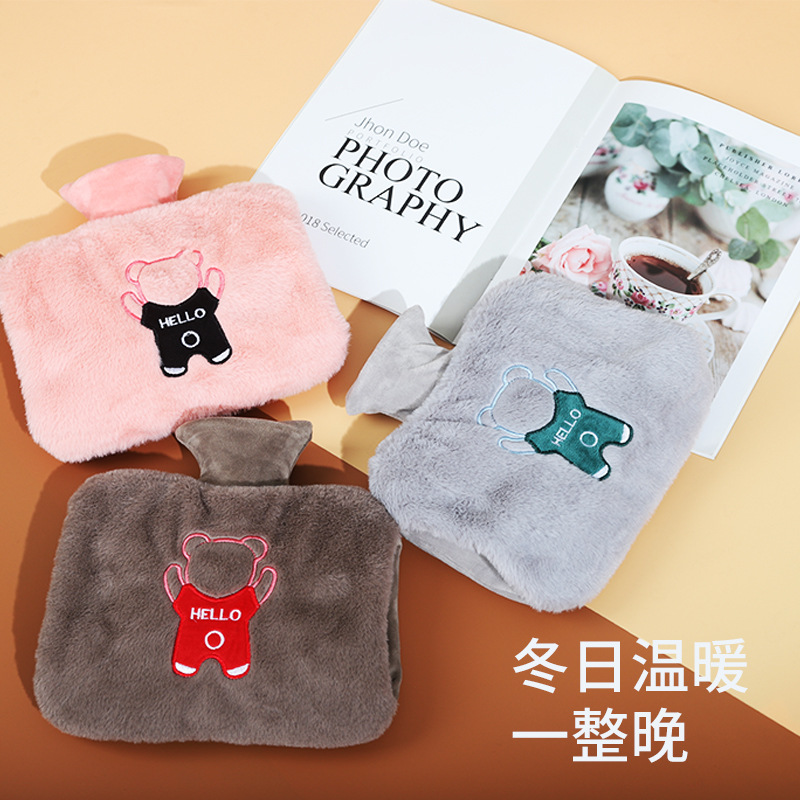 Picture of Pvc Plush Double-Hand Water-Filled Hot Water Bottle, Thickened and Washable Hot Water Bottle Cover, Belly Warmer, Hand Warmer, Cross-Border