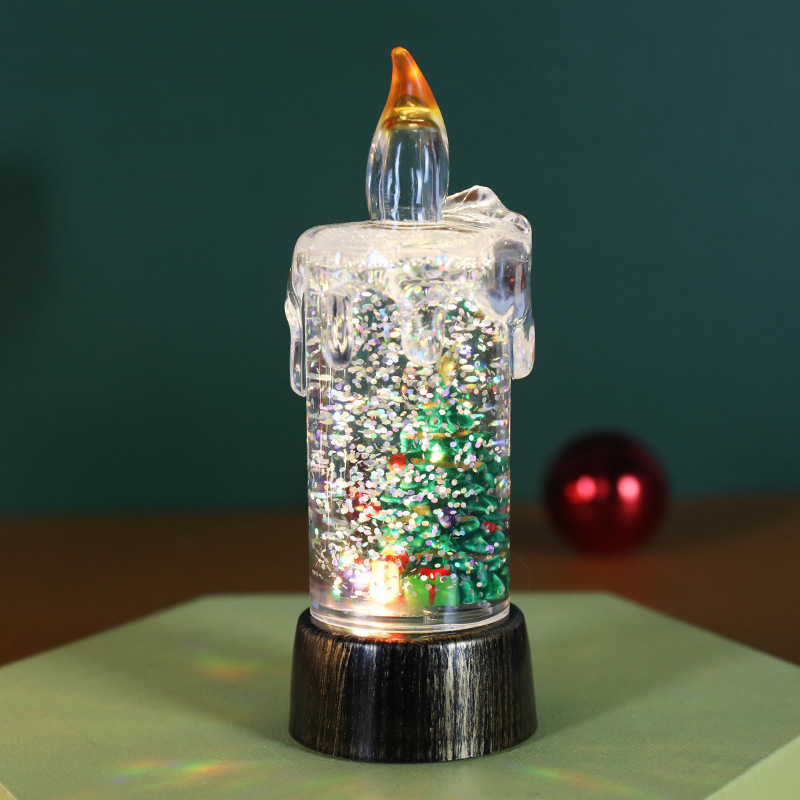 Picture of Cross-Border New Christmas Decorations Crystal Ball Old Man Snowman Candle Lamp Luminous Night Light Desktop Ornament Lamp