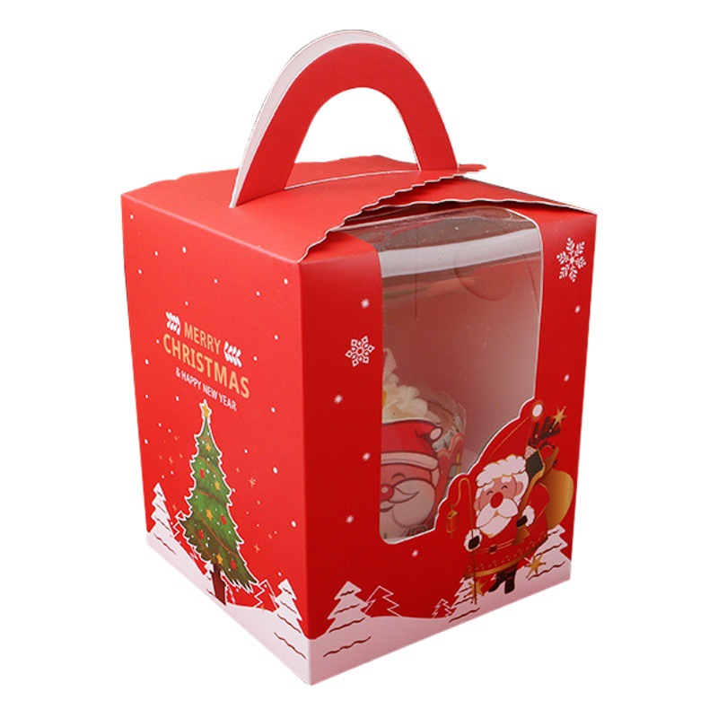 Christmas packaging moon cake gift box egg yolk crisp Christmas portable Maffen box Ping An fruit packaging box packaging wholesale