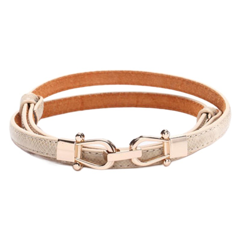 Snake Crown Buckle Women's Genuine Leather Thin Belt Korean Decorative Belt Women's Cowhide All-match Dress with Fashionable Summer