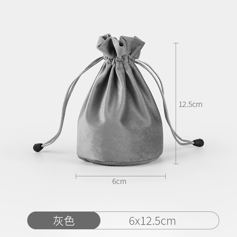 Picture of High-Bottom Velvet Round Bottom Drawstring Flap Pocket Pants, Super Soft Drawstring Jewelry, Jewelry Red Wine Packaging Bag, Curling Wand, Selfie Stick