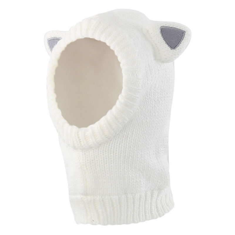 Cartoon Bear Children's Knitted Hat Winter New Children's Hat Baby Warm Neck suit Baby Wool Hat