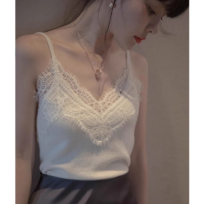 Women's lace camisole with small suit for spring and summer