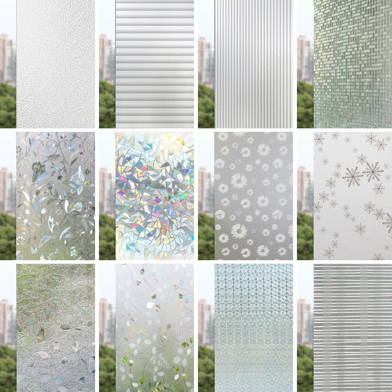 Glue-free glass film toilet bathroom window anti-peep stickers shading transparent window stickers a generation of hair