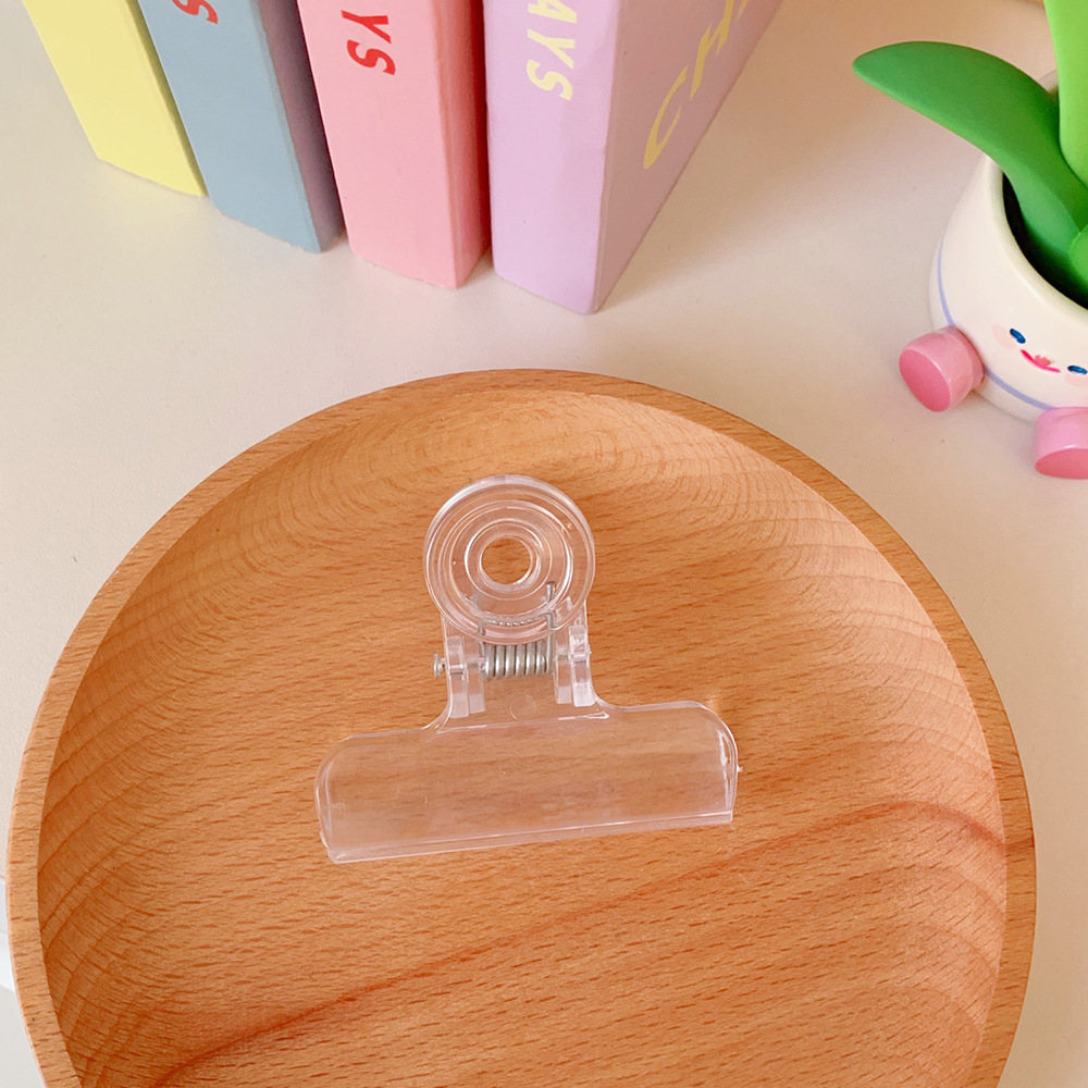Picture of High-looking transparent jelly folder student test paper clip acrylic clear long tail clip ice transparent storage clip wholesale